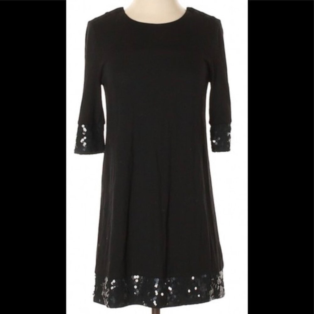 Juicy Couture Y2K Sequin Fit & Flare Dress Knit A-line Wool Blend Soft Stretch